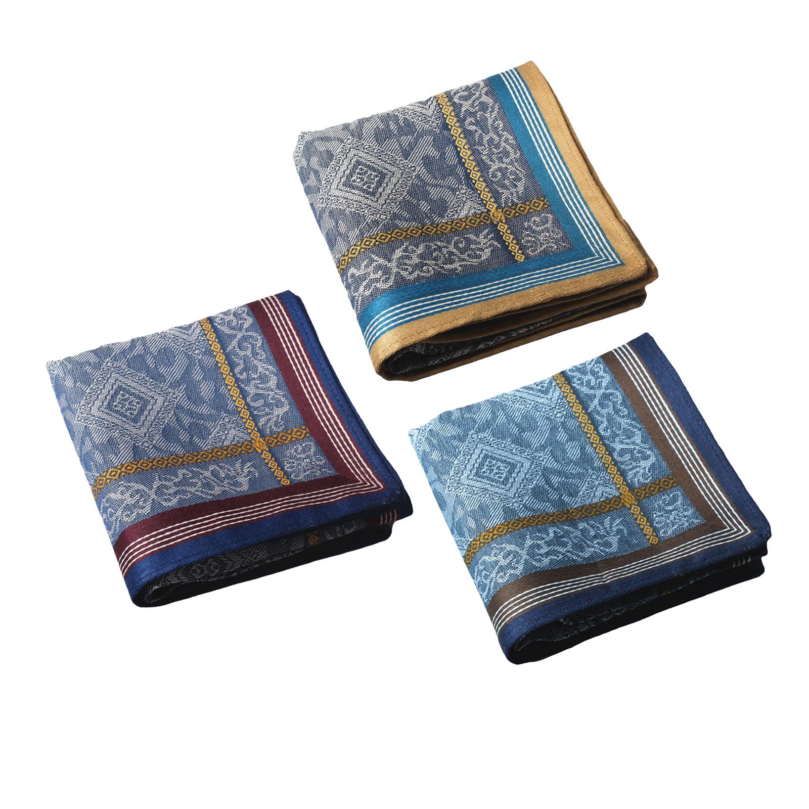 Handkerchief Cotton Men - 3x herenzakdoekjes voor bruidegoms voor feestelijke