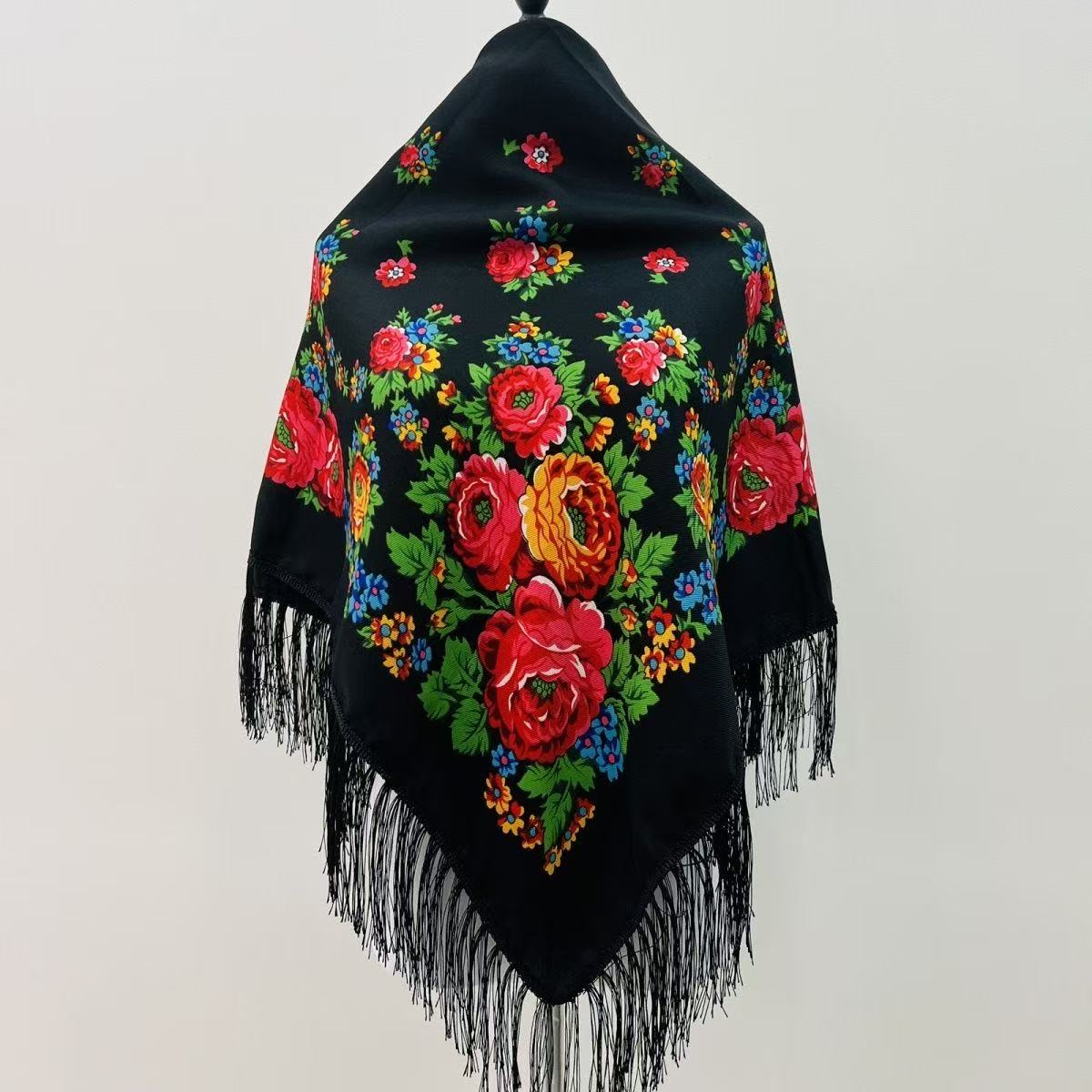 Bandana Cotton - 120*120 cm Luxe Bloemen Russische Nationale