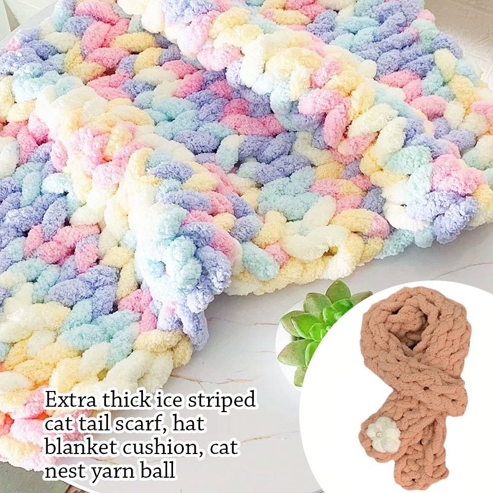 Woven Scarf Blanket - 250G/Ball Multicolor Chenille Garens Voor Breien