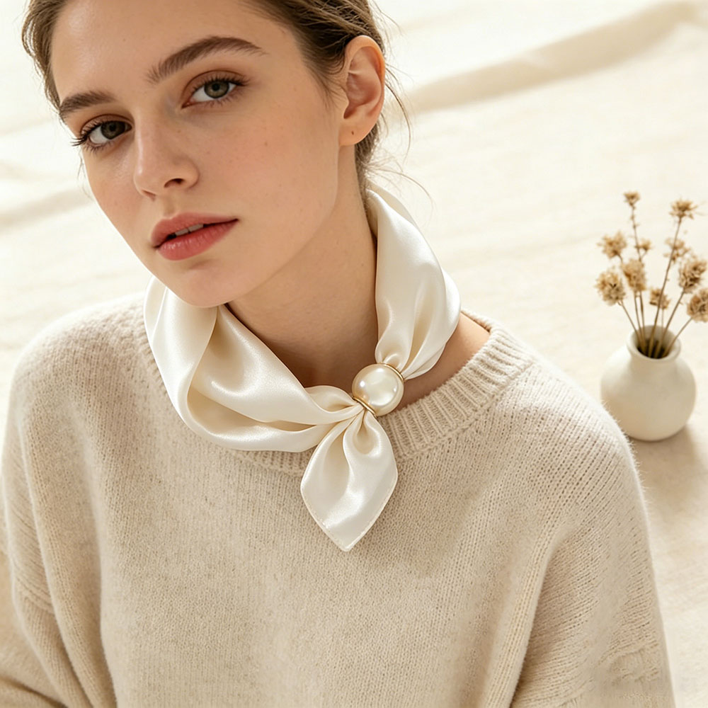 Face Scarf Mask - Sjaalketting Zijde Lui Magnetische hanger Sleutelbeen