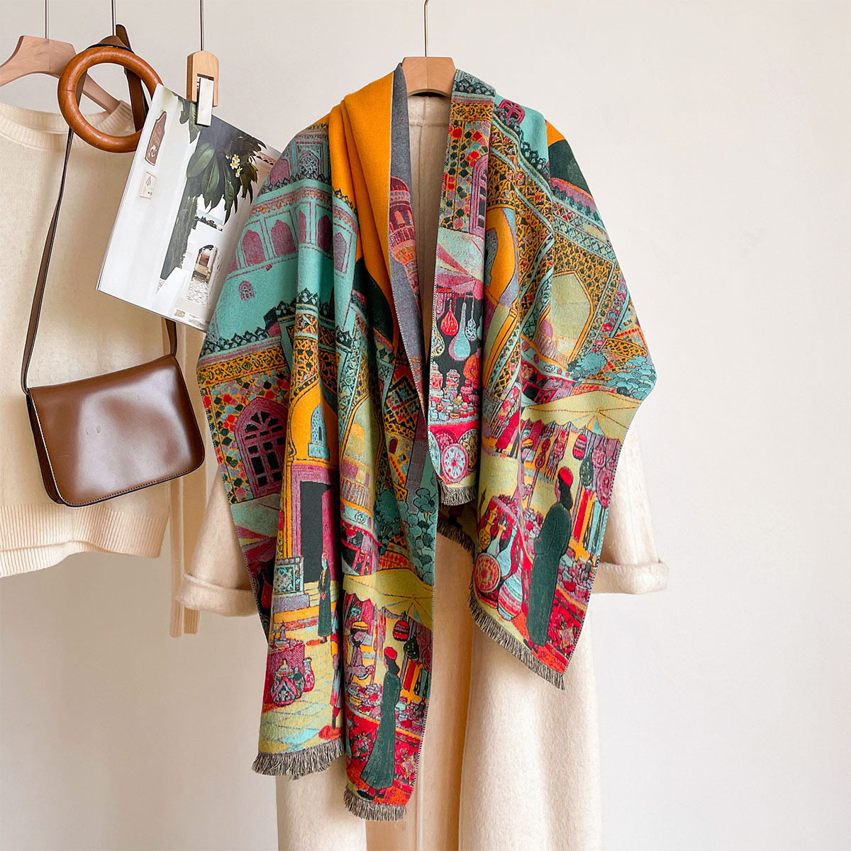 Pashmina Wrap Large - Dames Imitatie Kasjmier Sjaal, Omkeerbare Hoofddoek,