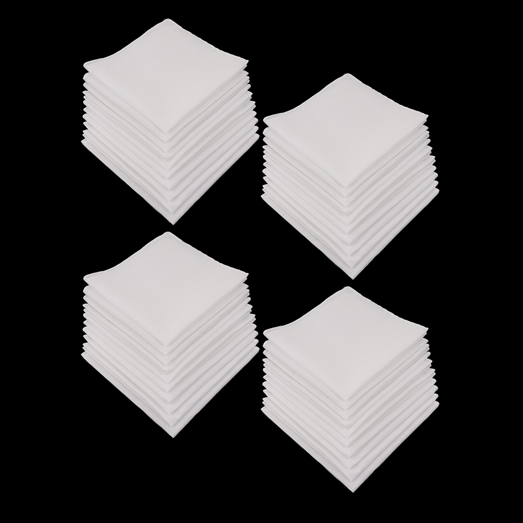 Handkerchief Cotton Men - 20/40Pcs Vlakte Check Pocket Vierkante Witte