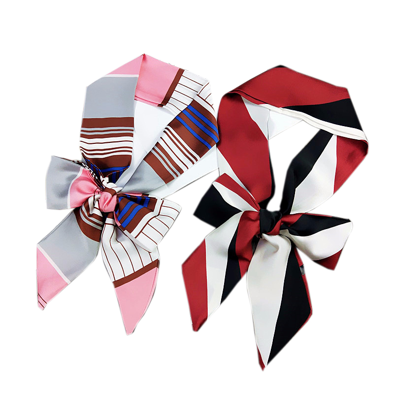 Silk Tie Striped - TOP Kleine Lange Zijden Halsdoek Voor