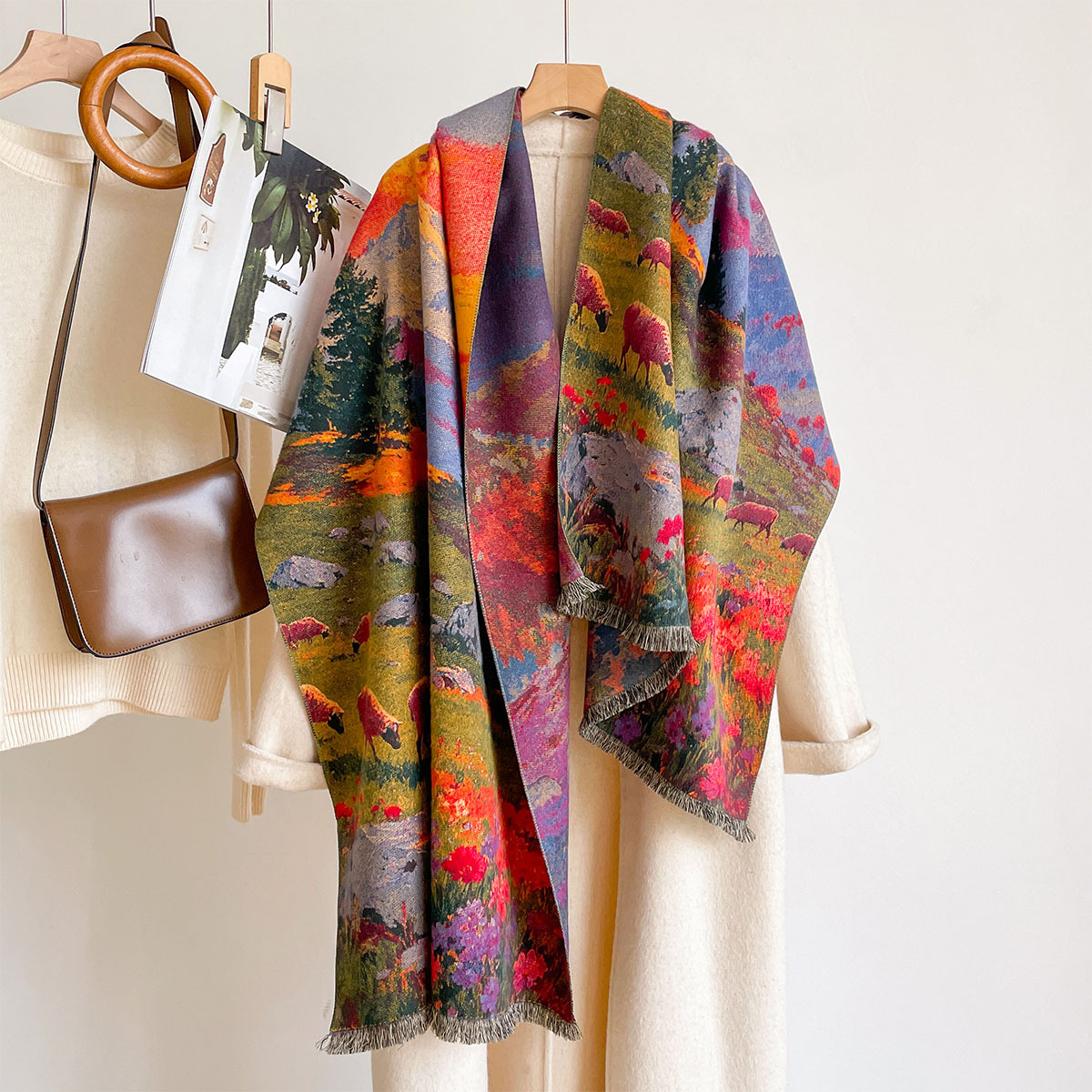 Pashmina Wrap Large - Dames Imitatie Kasjmier Sjaal Dikke Warme