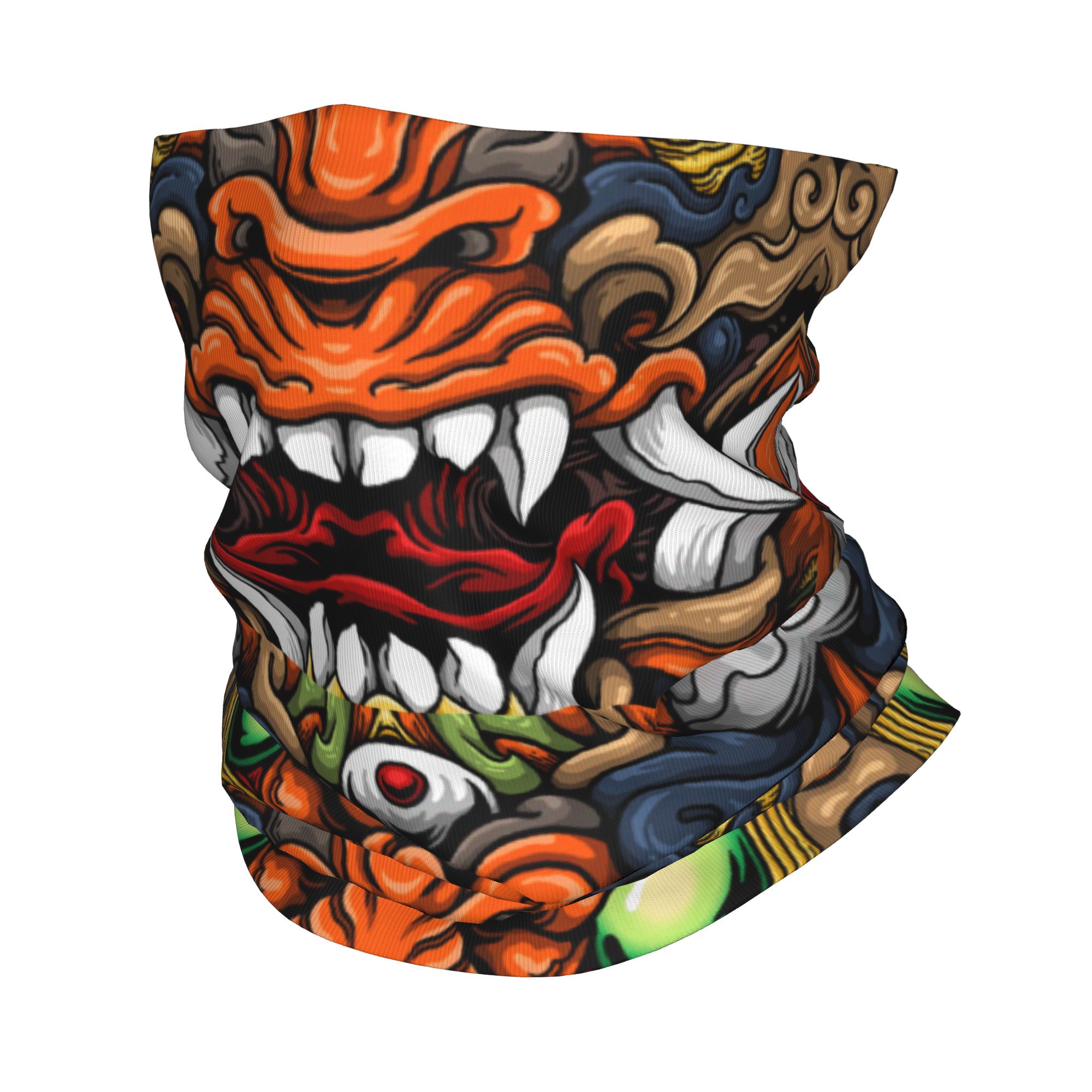 Neck Warmer Tube - Aangepaste Samurai Demon Oni Winter Hoofdband