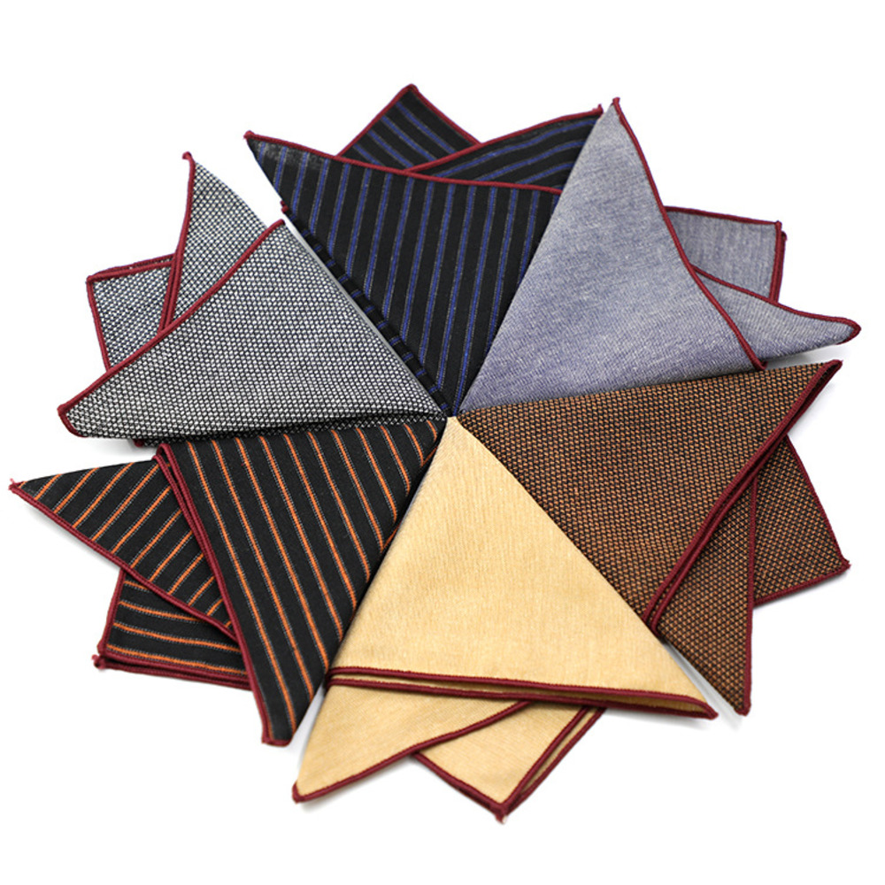 Effen Gestreepte Bruine Zak Vi - Handkerchief Cotton Men recensie en prijs