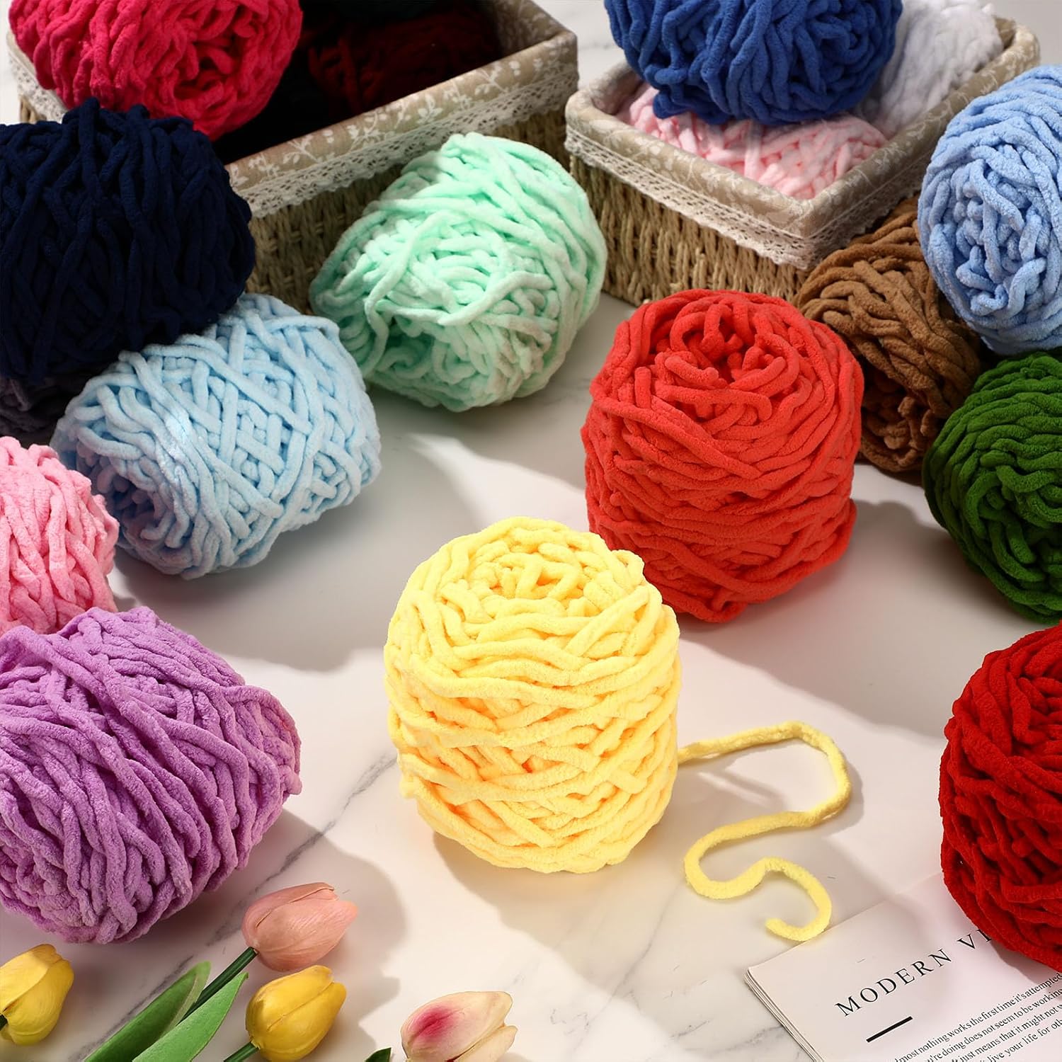 3 stuks 300g Chenille breigare - Woven Scarf Blanket recensie en prijs
