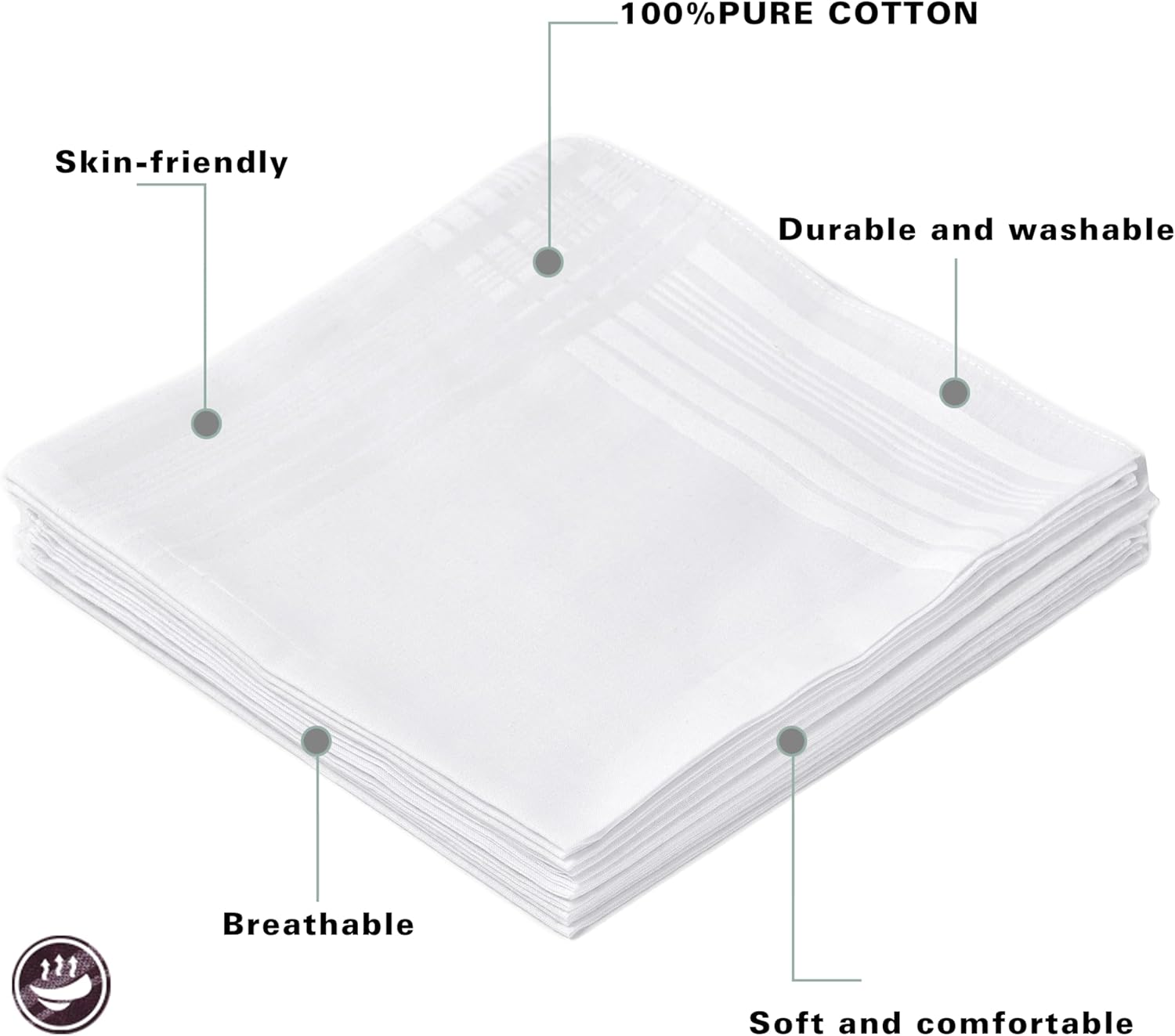 Puur witte herenzakdoek van 10 - Handkerchief Cotton Men recensie en prijs