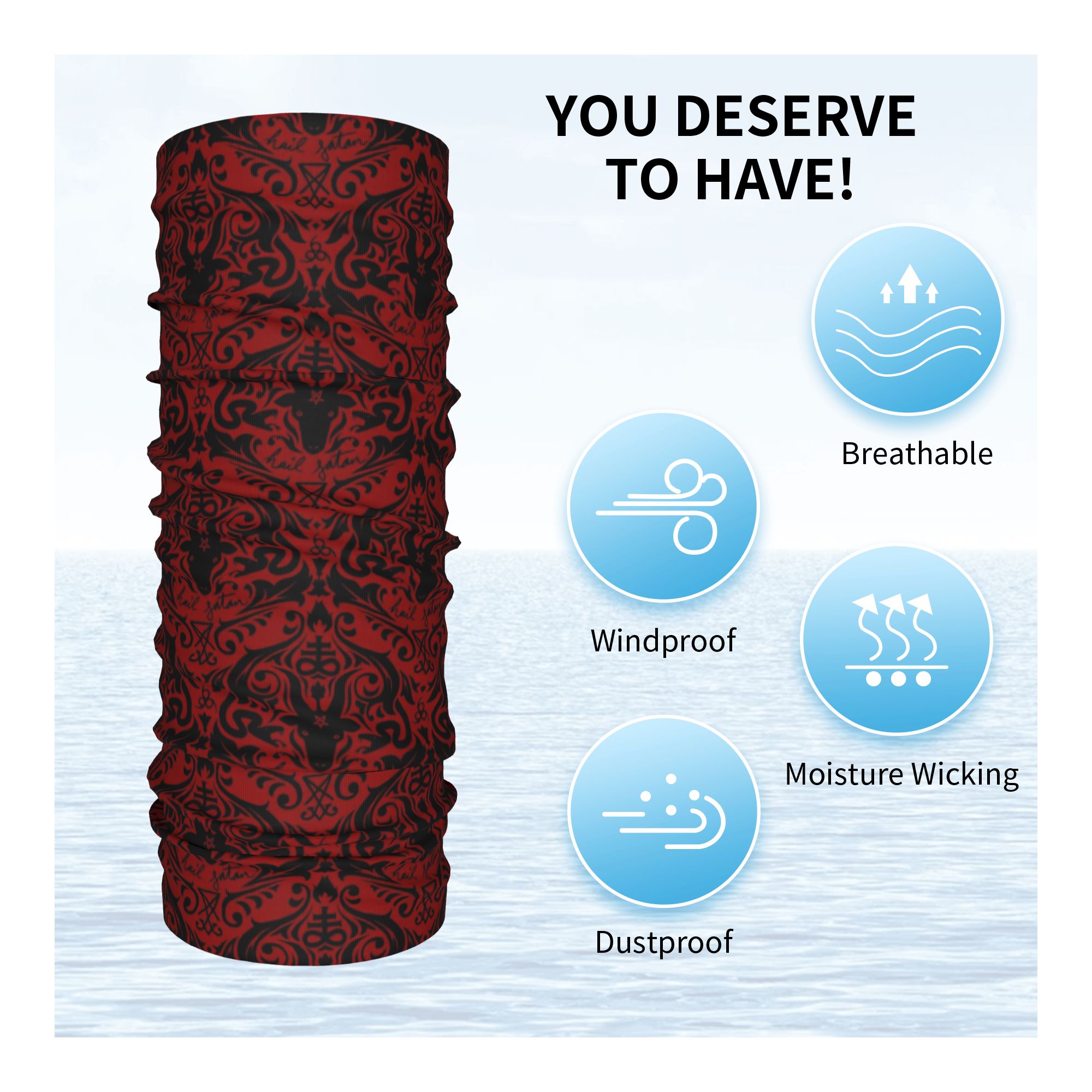 Baphomet Damast Hagel Satan Zw - Neck Warmer Tube recensie en prijs