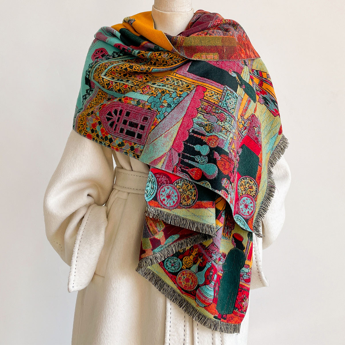 Dames Imitatie Kasjmier Sjaal, - Pashmina Wrap Large recensie en prijs