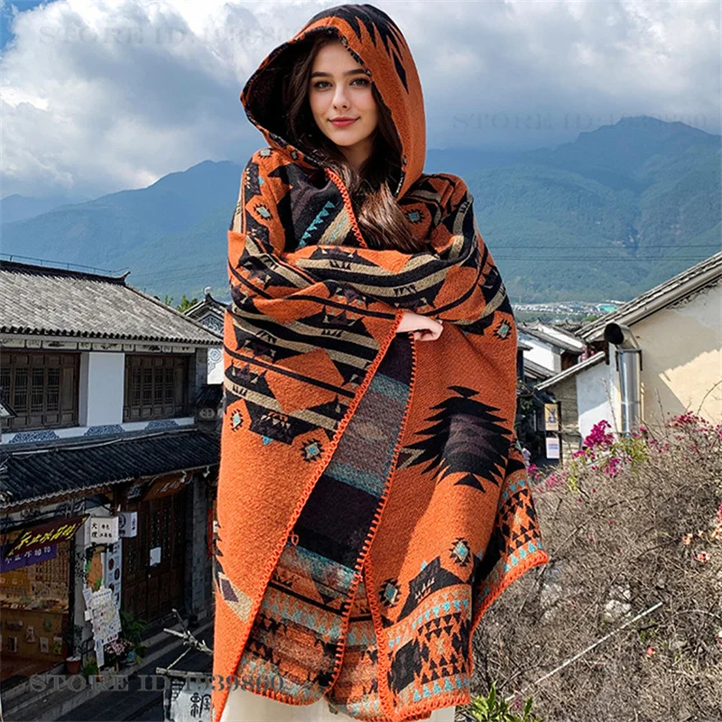 Warme sjaal met capuchon, nieu - Woven Scarf Blanket recensie en prijs