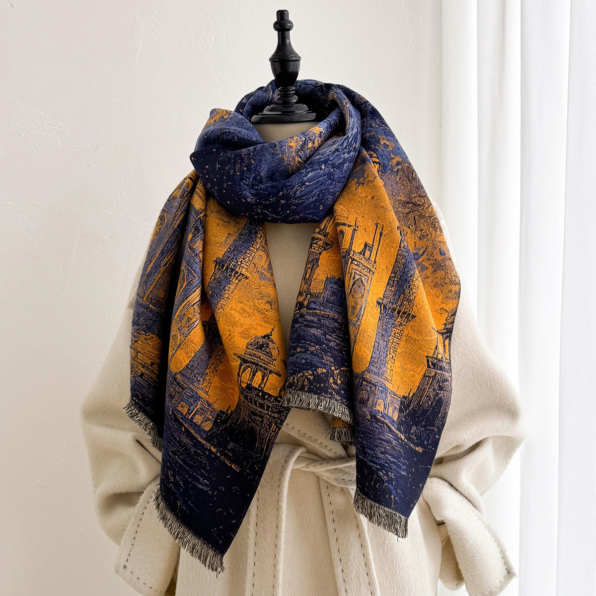 Dames sjaal van imitatie-kasjm - Pashmina Wrap Large recensie en prijs