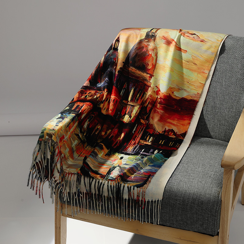 Luxe Merk Olieverfschilderij K - Woven Scarf Blanket recensie en prijs