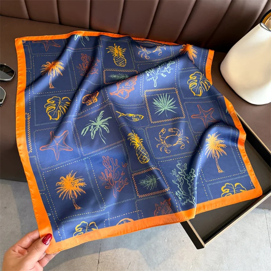 Blauw Print Zijden Vierkante S - Bandana Cotton recensie en prijs