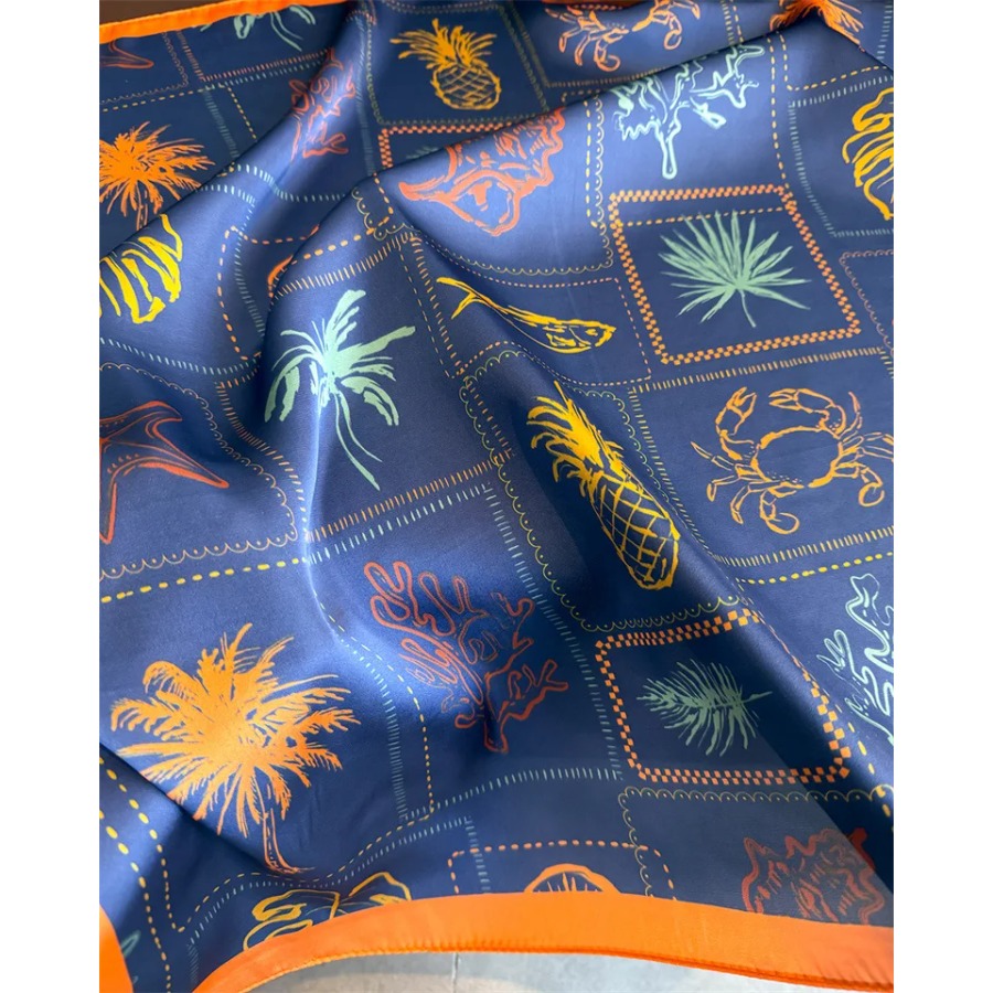 Blauw Print Zijden Vierkante S - Bandana Cotton recensie en prijs